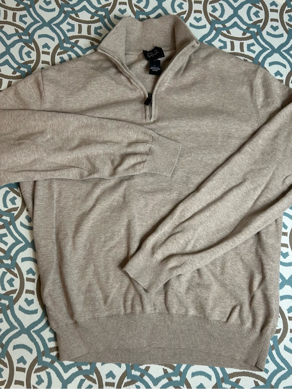 Jos. A. Bank Taupe Half-Zip Pullover